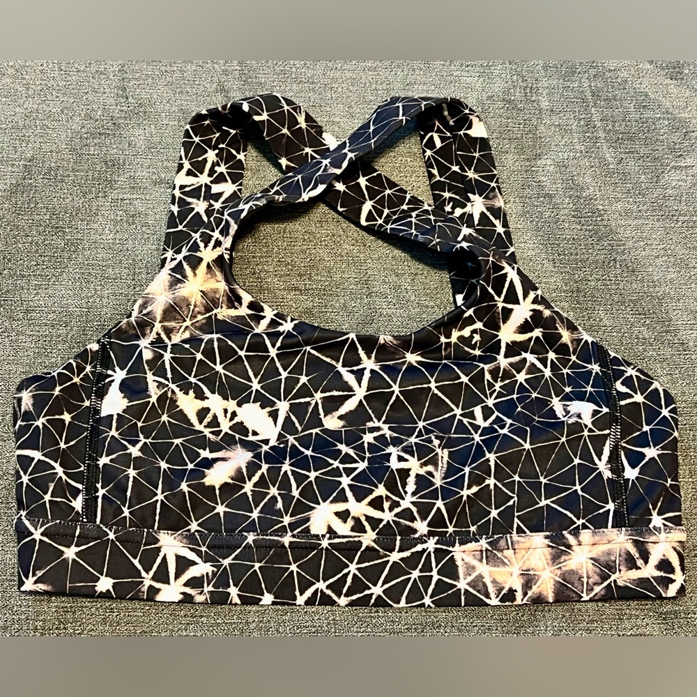 Lululemon All Sport Bra Star Crushed Multi / Black Adjustable Crossback Straps